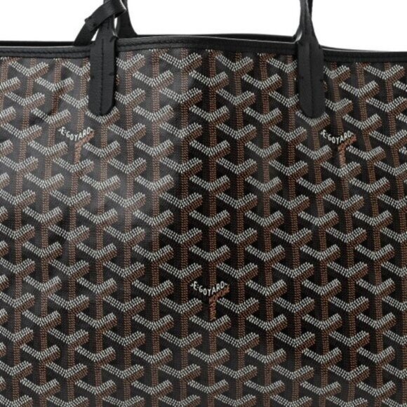Authentic Goyard Goyardine Saint Louis PM Black Shoulder Tote Bag & Pouch Wallet - Picture 13 of 16
